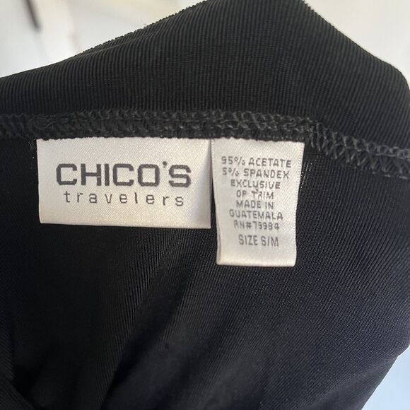 Chico's Travelers Womens Sleeveless Satin Trim Kimono Blouse Swim Cover Up S/M - Picture 4 of 4